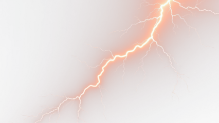 orange lightining bolt, Lightning, electric lightning bolt strike, lightning bolt strike isolated on white background