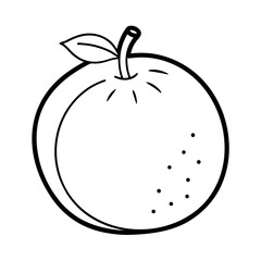vector clip art tangerine with black outline for web and graphic design