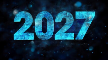 Futuristic Vision of the Upcoming Year 2027 Featuring Energetic Numerals on Abstract Textures