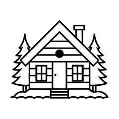vector clip art winter cabin for web and graphic design