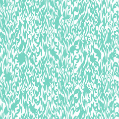Seamless abstract organic pattern with flowing mint shapes on a white background ideal for textiles, wallpaper, wrapping and modern design.