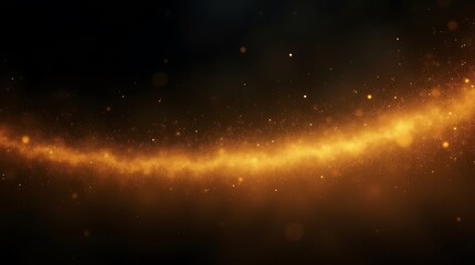 Obraz premium Golden Particle Stream in Cosmic Dark Space 