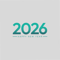 Happy New Year 2026 Vector Template Background Design, 