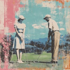 Golfers on a Textured Course