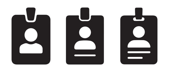 Silhouette identification badge icons displayed side by side on black.