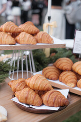 fresh croissant on the table