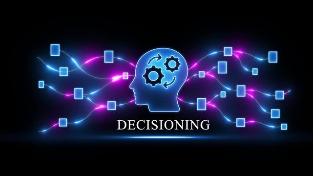 Futuristic Digital Brain with Gears and Neon Network Connections for Decision Making Concept futuristic brain