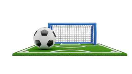 Soccer Ball on Field with Goal - Sport Concept