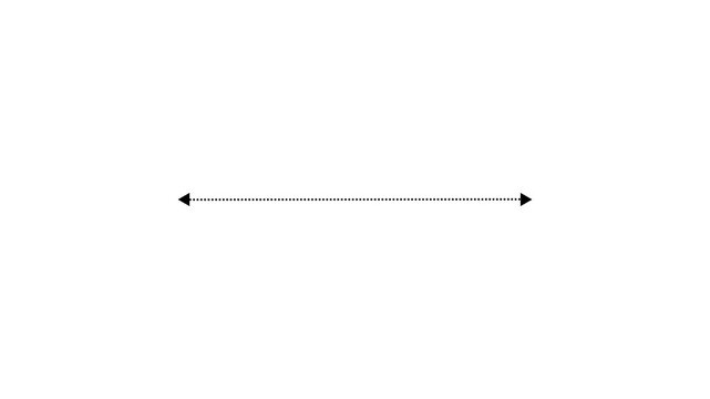 Measuring distance length dotted line animation on transparent background. measuring length dotted line animation concept