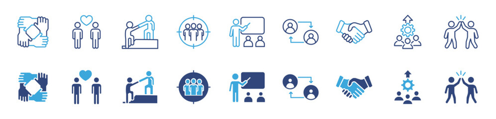 Partnership icon set, Care and support icon , teamwork, partnership, cooperation, collaboration, employee, team, success, meeting, leadership, company, expert, strategy concept , vector illustration .
