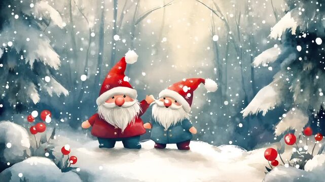 santa claus digital artwork video stock.