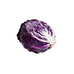Fototapeta premium [Transparent Background PNG]Fresh purple cabbage with vibrant layers and nutritious content