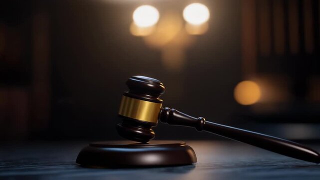 Elegant gavel on dark background representing justice and legal themes, perfect for law-related visuals