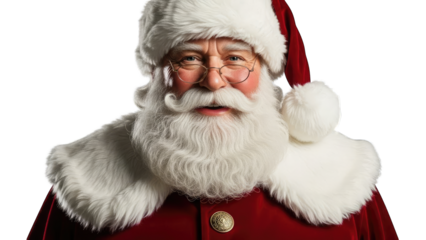 Santa Claus Portrait with White Beard.