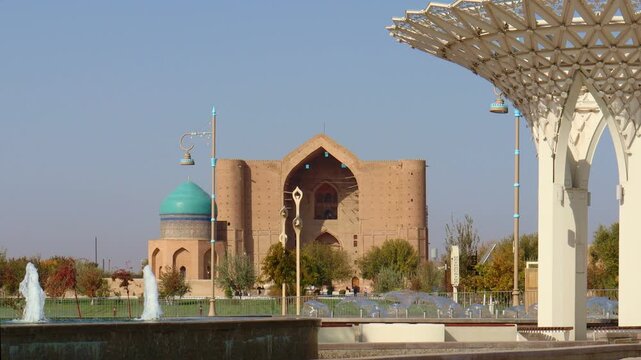 22 October 2025, Complex of Khoja Ahmed Yasawi, Turkestan City, Kazakhstan