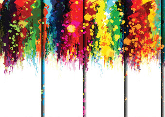 Abstract splatter paint colorful background design. illustration vector design.