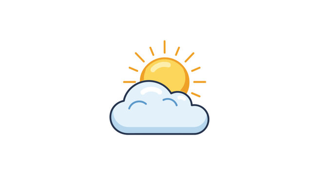 clipart sun behind clouds