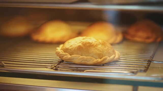 Golden Empanada on Wire Rack