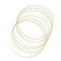 Gold abstract flowing lines creating overlapping circles. Vector illustration