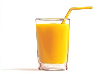 Glass filled with vibrant orange drink and straw ready for a refreshing experience