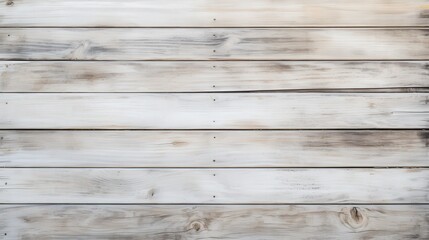 Naklejka premium A close-up view of weathered wooden planks in a light tone, featuring a rustic texture and natural grain patterns.