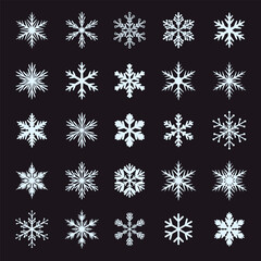 Snowflake outline collection. Logo and graphic elements for marketing and corporate design.