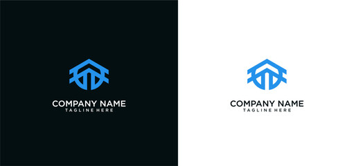 Letter O home logo design, abstract house low poly icon - Vector