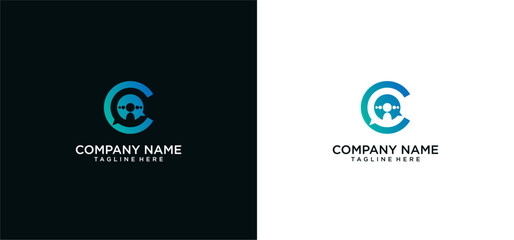 C Letter Initial Logo Design, Vector Template