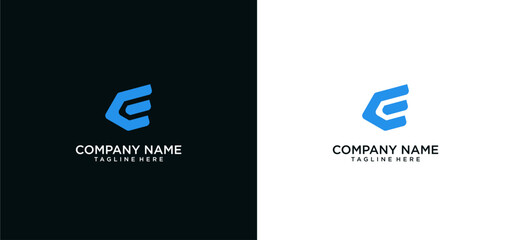 Initial letter E Technology logo design vector illustration