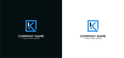Logo design of K in vector for construction, home, real estate, building, property