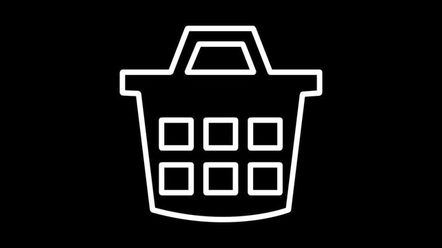 Simple black shopping basket icon for business or e-commerce use
