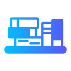 bookshelf glyph icon