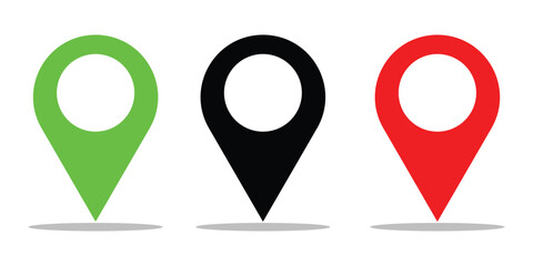 Location vector icon set. Location pin vector illustration on white backgroung. Vector illustration. 