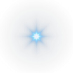 blue star glow, light burst effect, gentle sparkle, dreamy background element overlay, isolated PNG, transparent background
