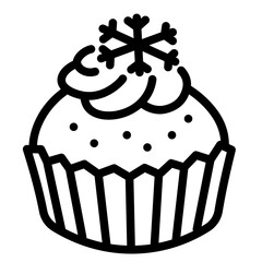 Snowflake Cupcake Icon