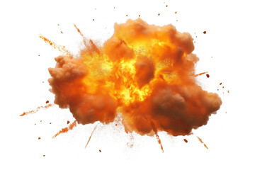 Dramatic explosion isolated on white or transparent PNG background. Perfect for action, gaming, and special effects designs. Premium blast graphic for digital artwork and creative projects.