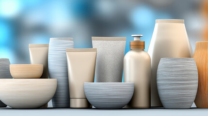 Assorted cosmetic containers and jars