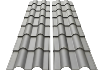Modern grey metal roofing tile panels for durable and aesthetic building construction
