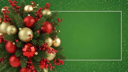 Beautiful christmas decoration with green background