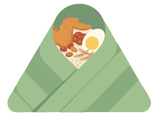 Nasi Lemak Fatty Rice wrapped in Banana leaf