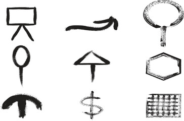 Collection of various abstract symbols and shapes