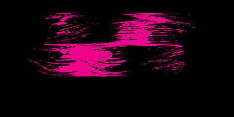 Grunge pink banner on purple background with place for text. Dirty grungy backdrop