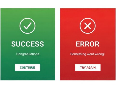 Success and error indicators