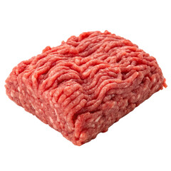 Ground beef is neatly shaped  isolated on transparent background