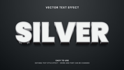 Obraz premium silver editable text effect 3d vector