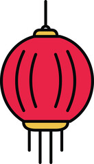 Traditional red asian hanging lantern