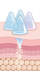 Microneedle Serum Delivery Illustration for Advanced Skincare Technology