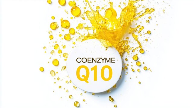 Coenzyme Q10 Supplement Capsule with Splash