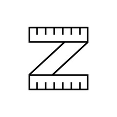 Z-Shape Ruler Icon Measuring Tool Symbol For Design And Education