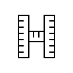 H-Shaped Measurement Ruler Icon Symbolizing Scale, Precision, and Engineering Tools